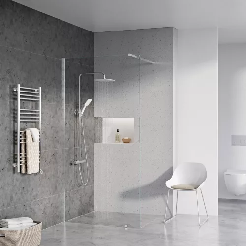 Ravak Walk-In Wall Szett 100, zuhanykabin krómhatású+transparent
