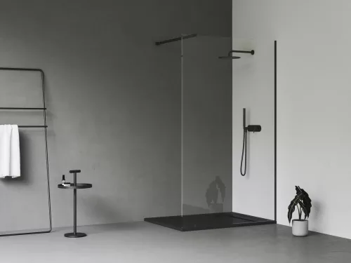 Ravak Walk-In Wall Szett 120, zuhanykabin fekete+transparent