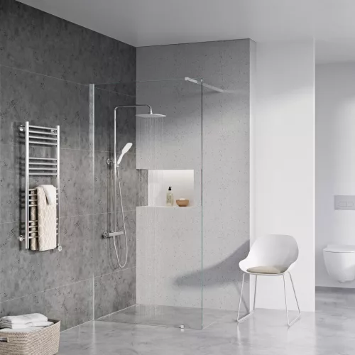 Ravak Walk-In Wall Szett 120, zuhanykabin krómhatású+transparent