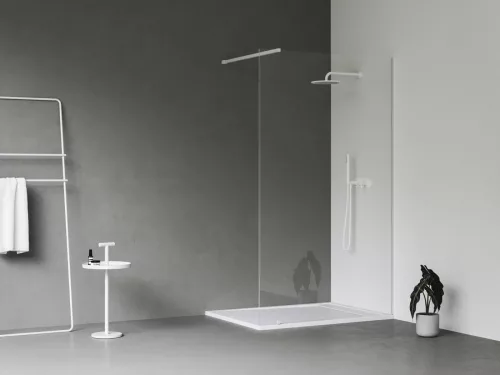 Ravak Walk-In Wall Szett 120, zuhanykabin matt fehér+transparent