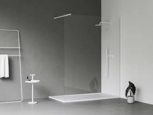 Ravak Walk-In Wall Szett 140, zuhanykabin matt fehér+transparent