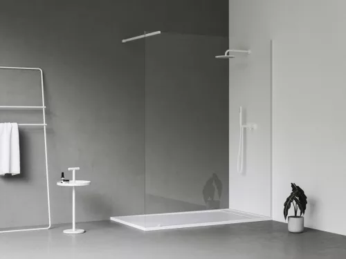 Ravak Walk-In Wall Szett 140, zuhanykabin matt fehér+transparent