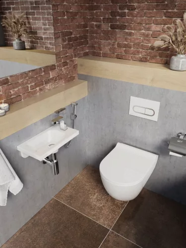 Ravak Uni Chrome RimOff fali WC, ülökével, fehér
