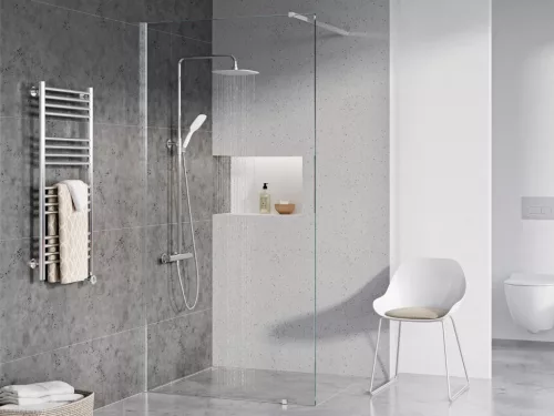 Ravak Termo 300 zuhanyoszlop termosztátos csapteleppel TE 093.00CR/WH, króm/fehér