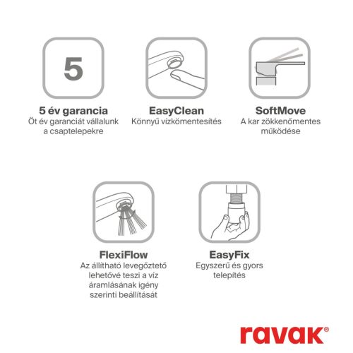 Ravak Puri konyhai álló mosogató csaptelep PU 016.00CR, króm