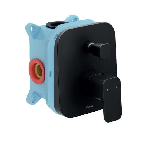 Ravak 10° Free fekete falba süllyesztett csaptelep váltóval TD F 065.20BLM, matt fekete, R-boxhoz