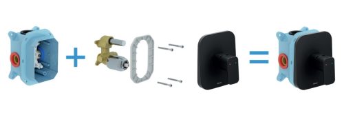 Ravak 10° Free fekete falba süllyesztett csaptelep váltó nélkül TD F 066.20BLM, matt fekete, R-boxhoz