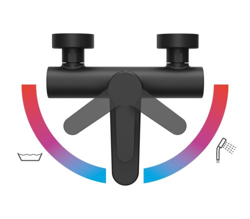 Ravak Puri kádcsaptelep 150 mm PU 022.20BLM, matt fekete