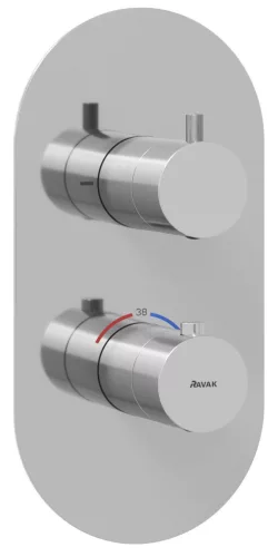 Ravak Espirit falba süllyesztett termosztátos csaptelep, kétutas, beslő egység nélkül ES 063.00CR.O2.RB07C, króm
