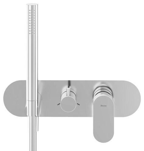 Ravak Eleganta falba süllyesztett csaptelep szettel, háromutas, belső egység nélkül EL 068.00CR.O3.RB07D.+S, Chrome