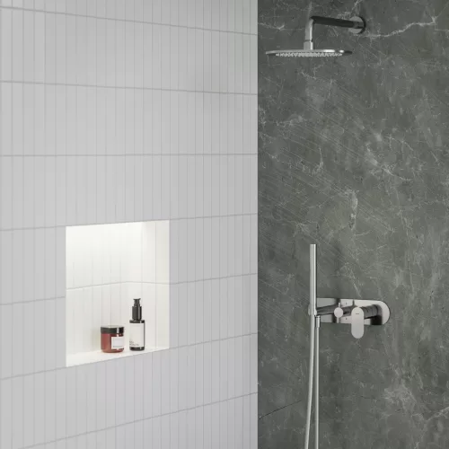 Ravak Eleganta falba süllyesztett csaptelep szettel, kétutas, belső egység nélkül EL 065.00CR.O2.RB07D.+S, Chrome