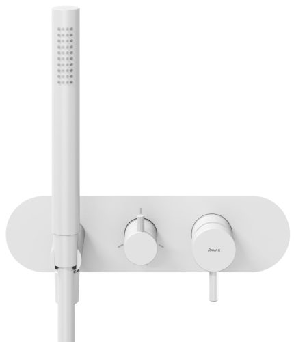 Ravak Espirit falba süllyesztett csaptelep szettel, háromutas, belső egység nélkül ES 068.10WV.O3.RB07D.+S, White Velvet