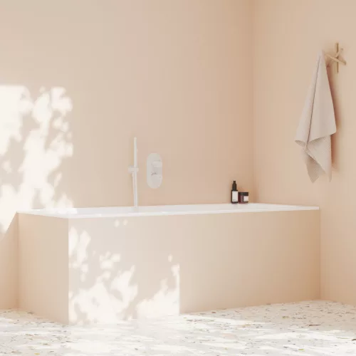 Ravak Espirit falba süllyesztett termosztátos csaptelep, kétutas, beslő egység nélkül ES 063.10WV.O2.RB07C, White Velvet