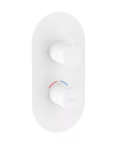 Ravak Espirit falba süllyesztett termosztátos csaptelep, kétutas, beslő egység nélkül ES 063.10WV.O2.RB07C, White Velvet