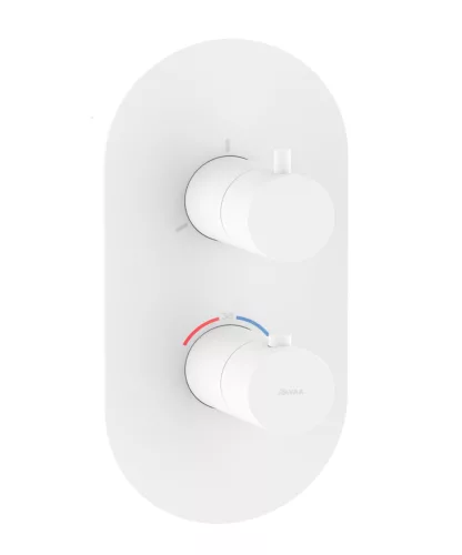 Ravak Espirit termosztátos falba süllyesztett csaptelep, háromutas, belső egység nélkül ES 067.10WV.O3.RB07C, White Velvet