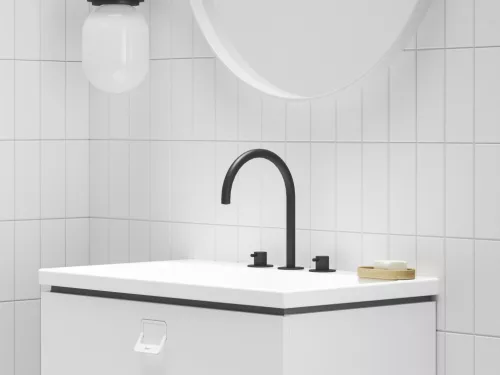 Ravak Espirit álló mosdócsaptelep, 3 furatos 270 mm leeresztő nélkül ES 018.20BLM, matt fekete