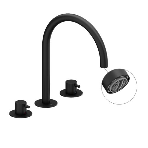 Ravak Espirit álló mosdócsaptelep, 3 furatos 270 mm leeresztő nélkül ES 018.20BLM, matt fekete