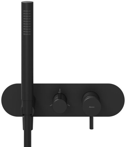 Ravak Espirit falba süllyesztett csaptelep szettel, háromutas, belső egység nélkül ES 068.20BLM.O3.RB07D.+S, matt fekete