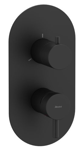 Ravak Espirit falba süllyesztett csaptelep, háromutas, belső egység nélkül ES 068.20BLM.O3.RB07F, matt fekete