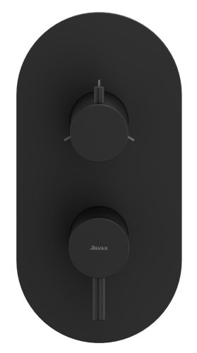 Ravak Espirit falba süllyesztett csaptelep, háromutas, belső egység nélkül ES 068.20BLM.O3.RB07F, matt fekete