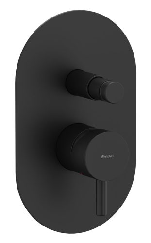 Ravak Espirit falba süllyesztet csaptelep, automatikus kétutas, belső egységgel ES 061.20BLM.O2, matt fekete