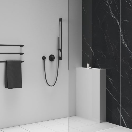 Ravak Espirit falba szüllyesztett csaptelep, egyutas, belső egységgel ES 062.20BLM.O1, matt fekete