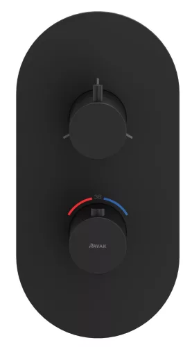 Ravak Espirit termosztátos falba süllyesztett csaptelep, háromutas, belső egység nélkül ES 067.20BLM.O3.RB07C, matt fekete