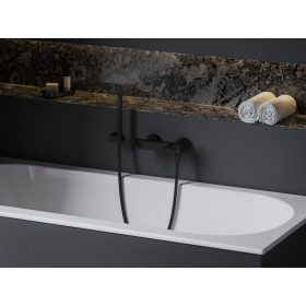   Ravak Eleganta fali kádcsaptelep zuhanyszett nélkül EL 022.20BLM, matt fekete