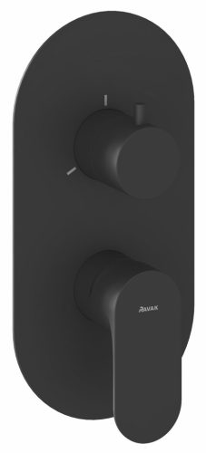 Ravak Eleganta falba süllyesztett csaptelep, háromutas, belső egység nélkül EL 068.20BLM.O3.RB07F, matt fekete