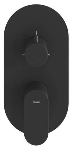 Ravak Eleganta falba süllyesztett csaptelep, háromutas, belső egység nélkül EL 068.20BLM.O3.RB07F, matt fekete