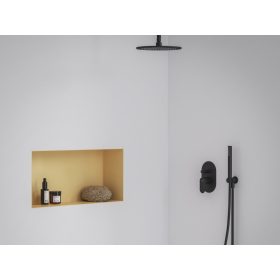   Ravak Eleganta falba süllyesztet csaptelep, automatikus, kétutas, belső egységgel EL 061.20BLM.O2, matt fekete