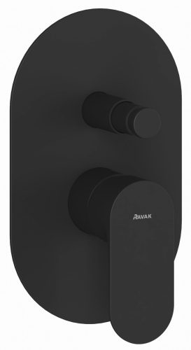 Ravak Eleganta falba süllyesztet csaptelep, automatikus, kétutas, belső egységgel EL 061.20BLM.O2, matt fekete