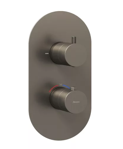Ravak Espirit falba süllyesztett termosztátos csaptelep, kétutas, beslő egység nélkül ES 063.20GB.O2.RB07C, grafit