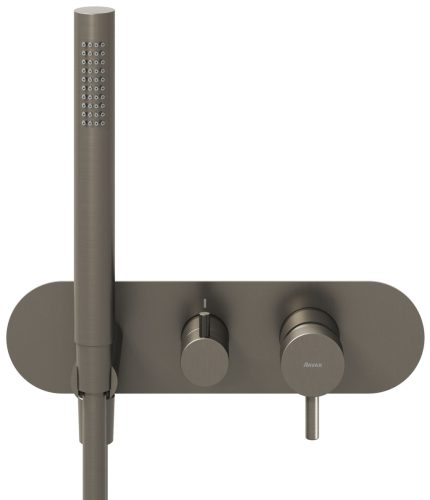 Ravak Espirit falba süllyesztett csaptelep szettel, kétutas, belső egység nélkül ES 065.20GB.O2.RB07D.+S, grafit