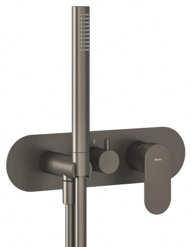 Ravak Eleganta falba süllyesztett csaptelep szettel, háromutas, belső egység nélkül EL 068.20GB.O3.RB07D.+S, grafit