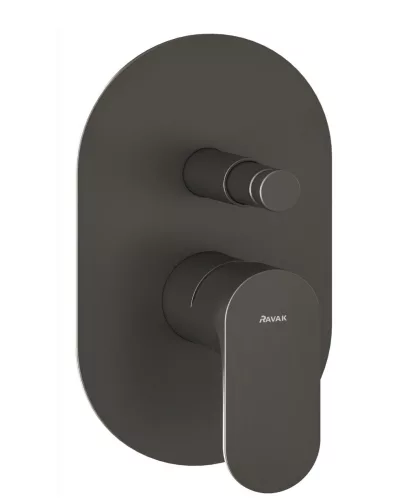 Ravak Eleganta falba süllyesztet csaptelep, automatikus, kétutas, belső egységgel EL 061.20GB.O2, grafit