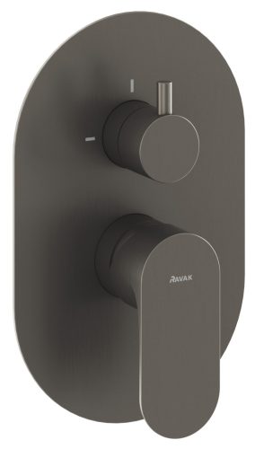 Ravak Eleganta falba süllyesztett csaptelep, kétutas, belső egység nélkül EL 065.20GB.O2.RB07E, grafit