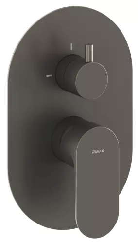 Ravak Eleganta falba süllyesztett csaptelep, kétutas, belső egység nélkül EL 065.20GB.O2.RB07E, grafit
