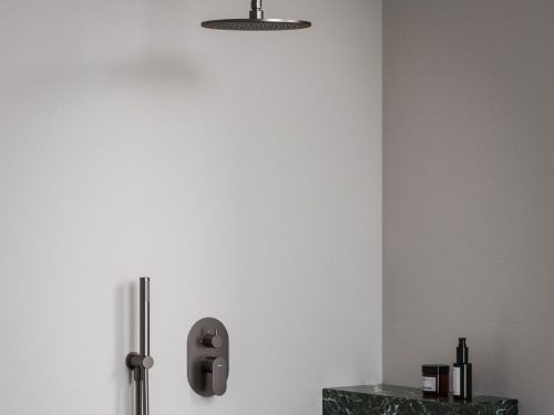 Ravak Eleganta falba süllyesztett csaptelep, kétutas, belső egység nélkül EL 065.20GB.O2.RB07E, grafit