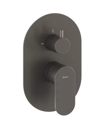 Ravak Eleganta falba süllyesztett csaptelep, kétutas, belső egység nélkül EL 065.20GB.O2.RB07E, grafit