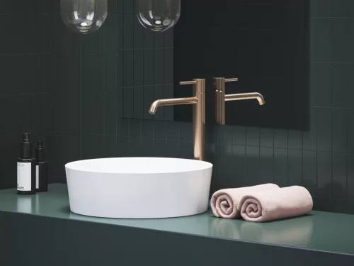 Ravak Espirit álló mosdócsaptelep 340 mm leeresztő nélkül ES 015.60RGB, rose gold
