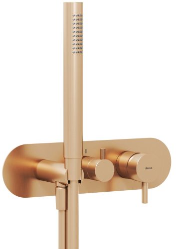 Ravak Espirit falba süllyesztett csaptelep szettel, háromutas, belső egység nélkül ES 068.60RGB.O3.RB07D.+S, rose gold