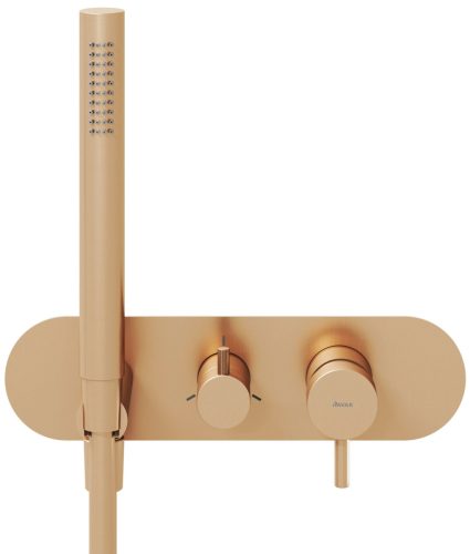 Ravak Espirit falba süllyesztett csaptelep szettel, háromutas, belső egység nélkül ES 068.60RGB.O3.RB07D.+S, rose gold