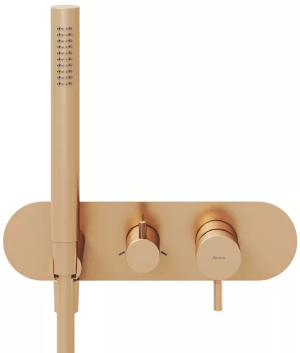 Ravak Espirit falba süllyesztett csaptelep szettel, háromutas, belső egység nélkül ES 068.60RGB.O3.RB07D.+S, rose gold