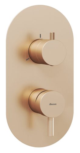 Ravak Espirit falba süllyesztett csaptelep, háromutas, belső egység nélkül ES 068.60RGB.O3.RB07F, rose gold