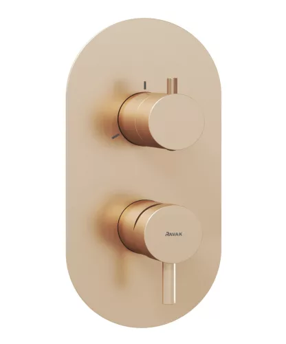Ravak Espirit falba süllyesztett csaptelep, háromutas, belső egység nélkül ES 068.60RGB.O3.RB07F, rose gold