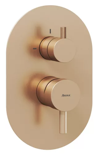 Ravak Espirit falba süllyesztett csaptelep, kétutas, belső egység nélkül ES 065.60RGB.O2.RB07E, rose gold