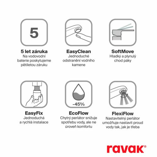 Ravak Eleganta álló mosdócsaptelep 335 mm leeresztő nélkül EL 015.60RGB, rose gold