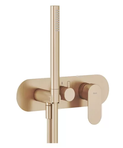 Ravak Elaganta falba süllyesztett csaptelep szettel, háromutas, belső egység nélkül EL 068.60RGB.O3.RB07D.+S, rose gold