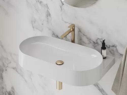 Ravak Eleganta álló mosdócsaptelep 220 mm leeresztő nélkül EL 014.60RGB, rose gold